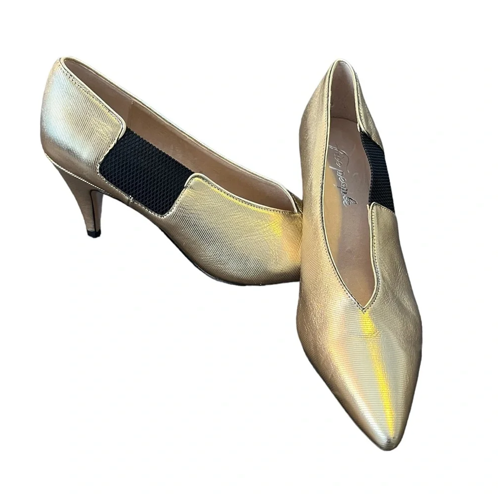 Free People Florence Pumps | Gold & Black | Women’s 38 - Picture 3 of 7